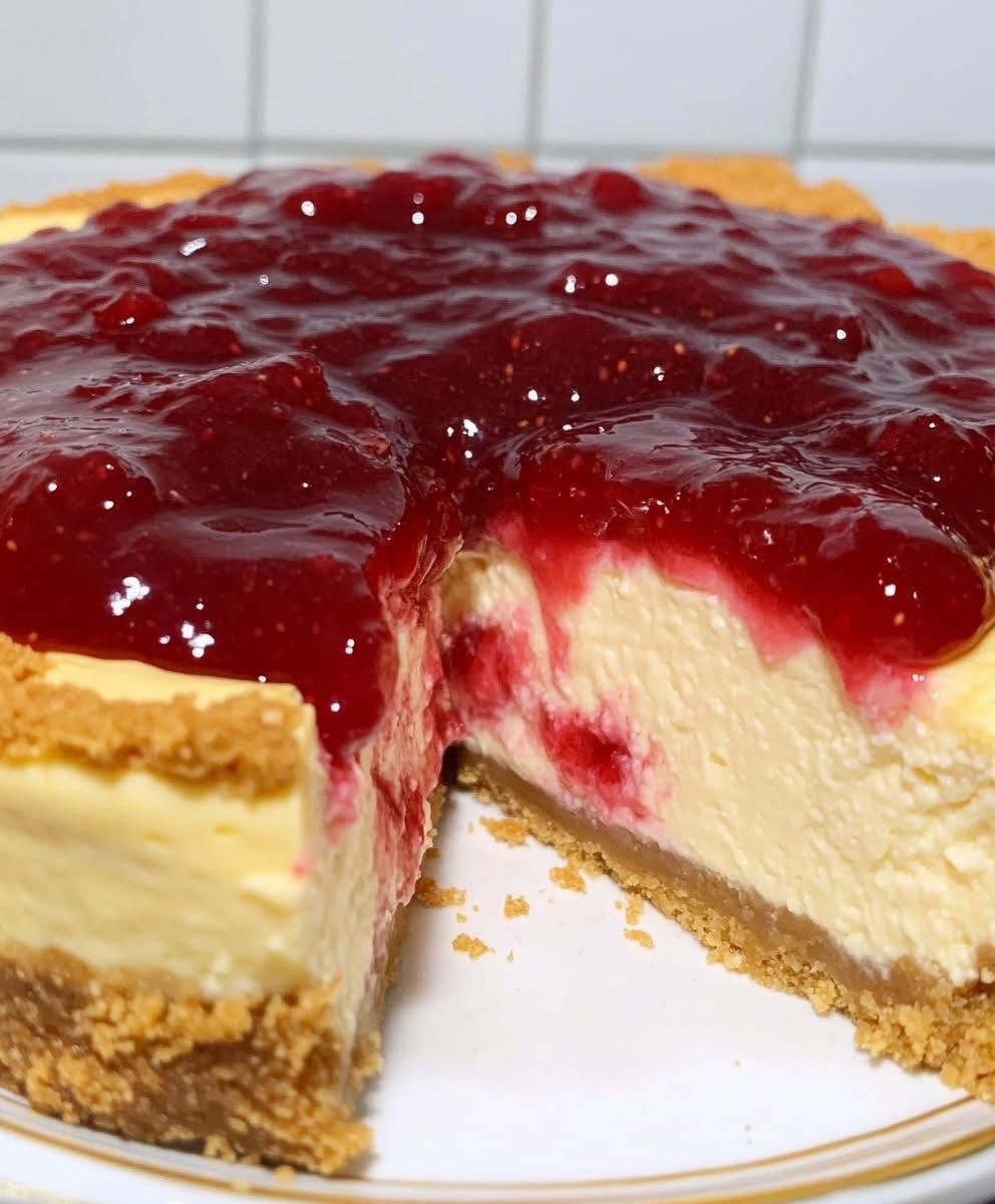 Hornea la Perfección: La Receta Definitiva de Tarta Cremosa de Queso con Mermelada Casera de Fresa