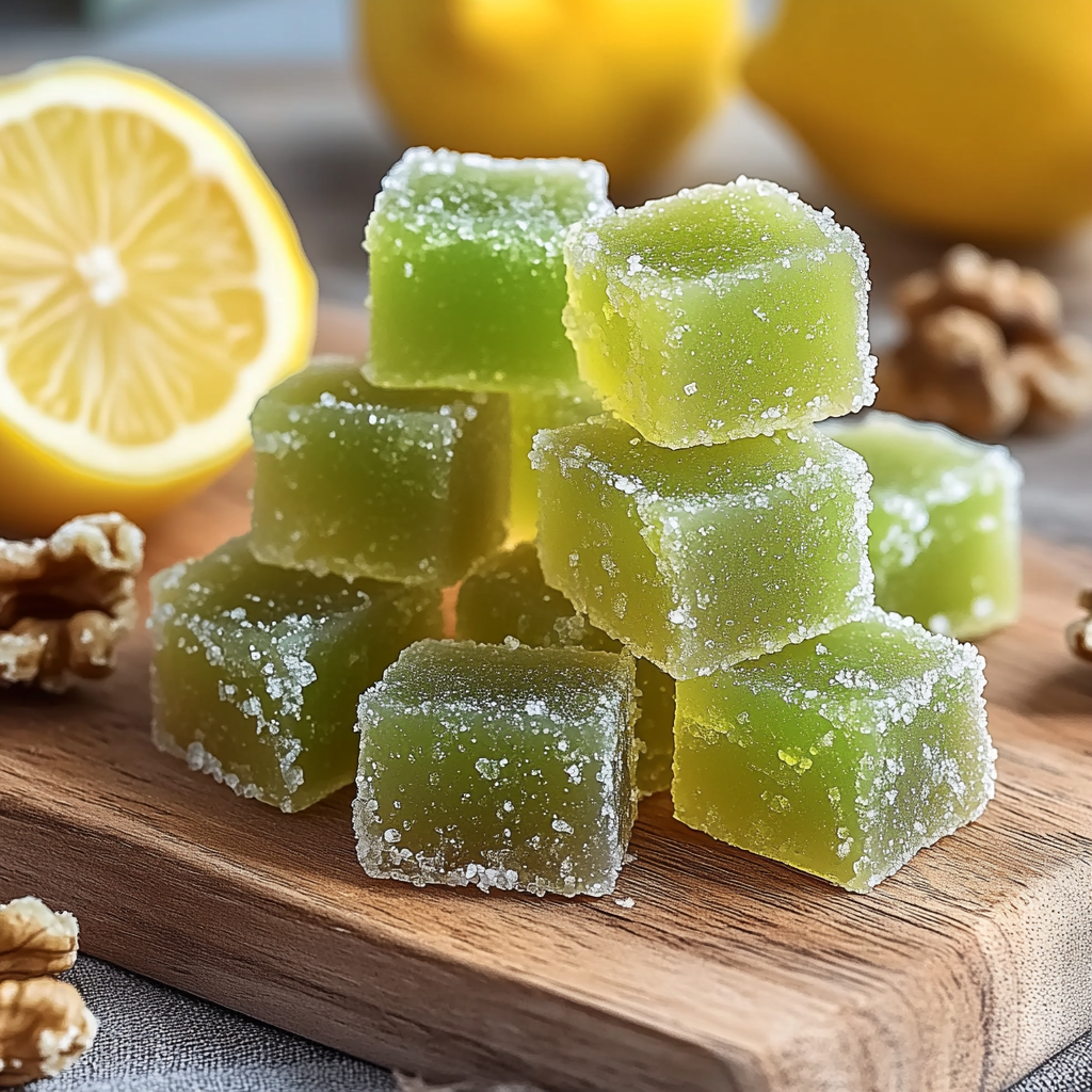 Té verde, limón y jengibre masticables