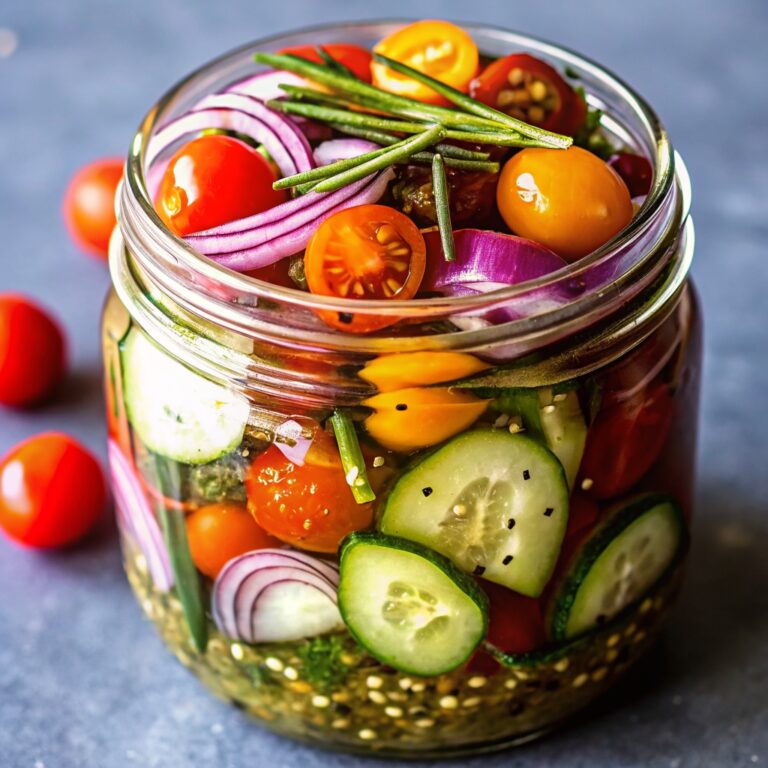 Tomates, Cebolla y Pepinos en Escabeche: Conserva Casera Llena de Sabor